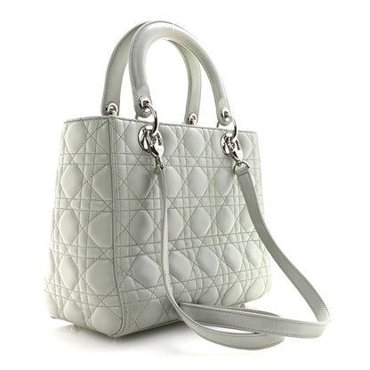 Christian Dior Lambskin Cannage Medium Lady Dior Green 3 of 17
