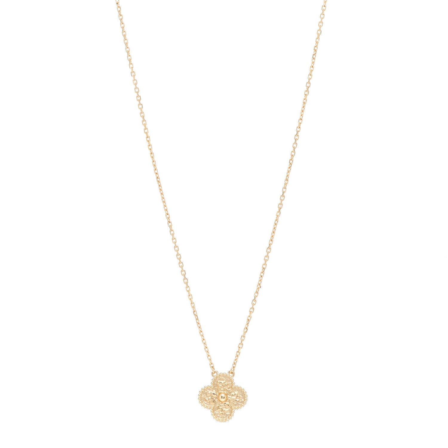Van Cleef & Arpels 18K Yellow Gold Vintage Alhambra Pendant Necklace 1 of 5