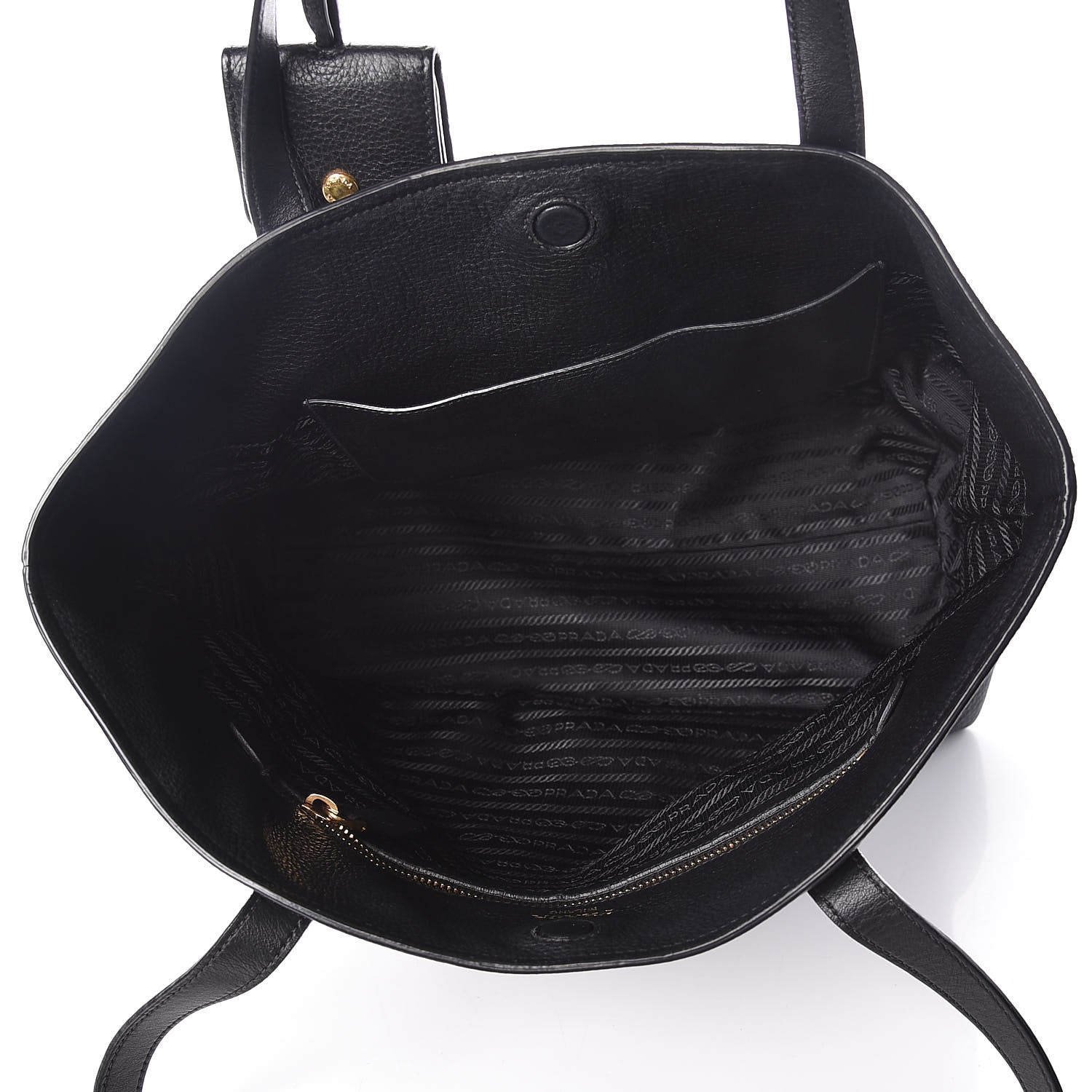 Prada Vitello Daino Pocket Shopping Tote Black 5 of 13