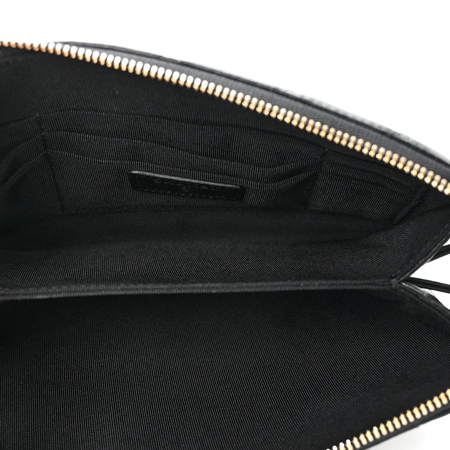 Lambskin Coco Charms Quilted Pouch Bag Black