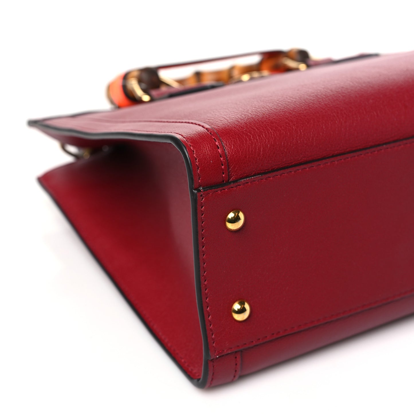 Wonka Grain Calfskin Small Diana Tote Bag Dark Red Orange Fluo