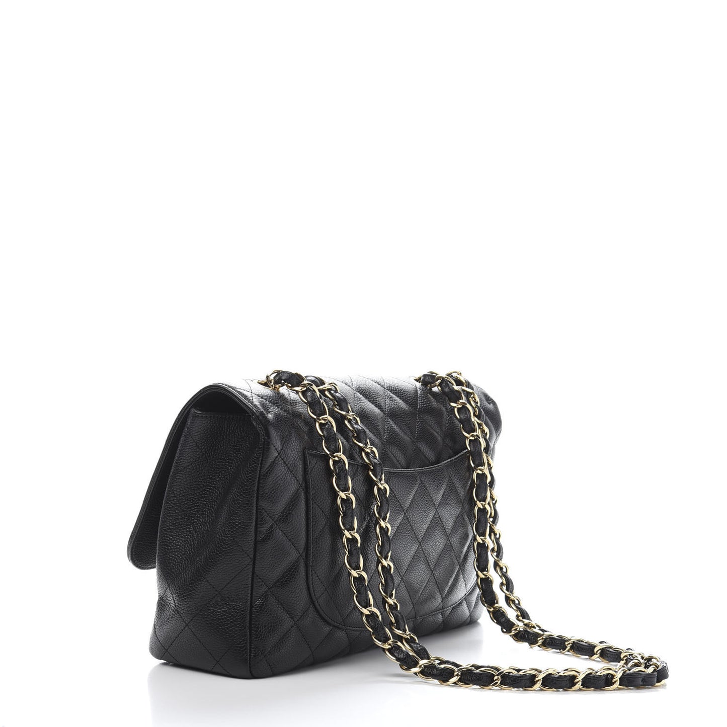 Caviar Quilted Jumbo Single Flap Black