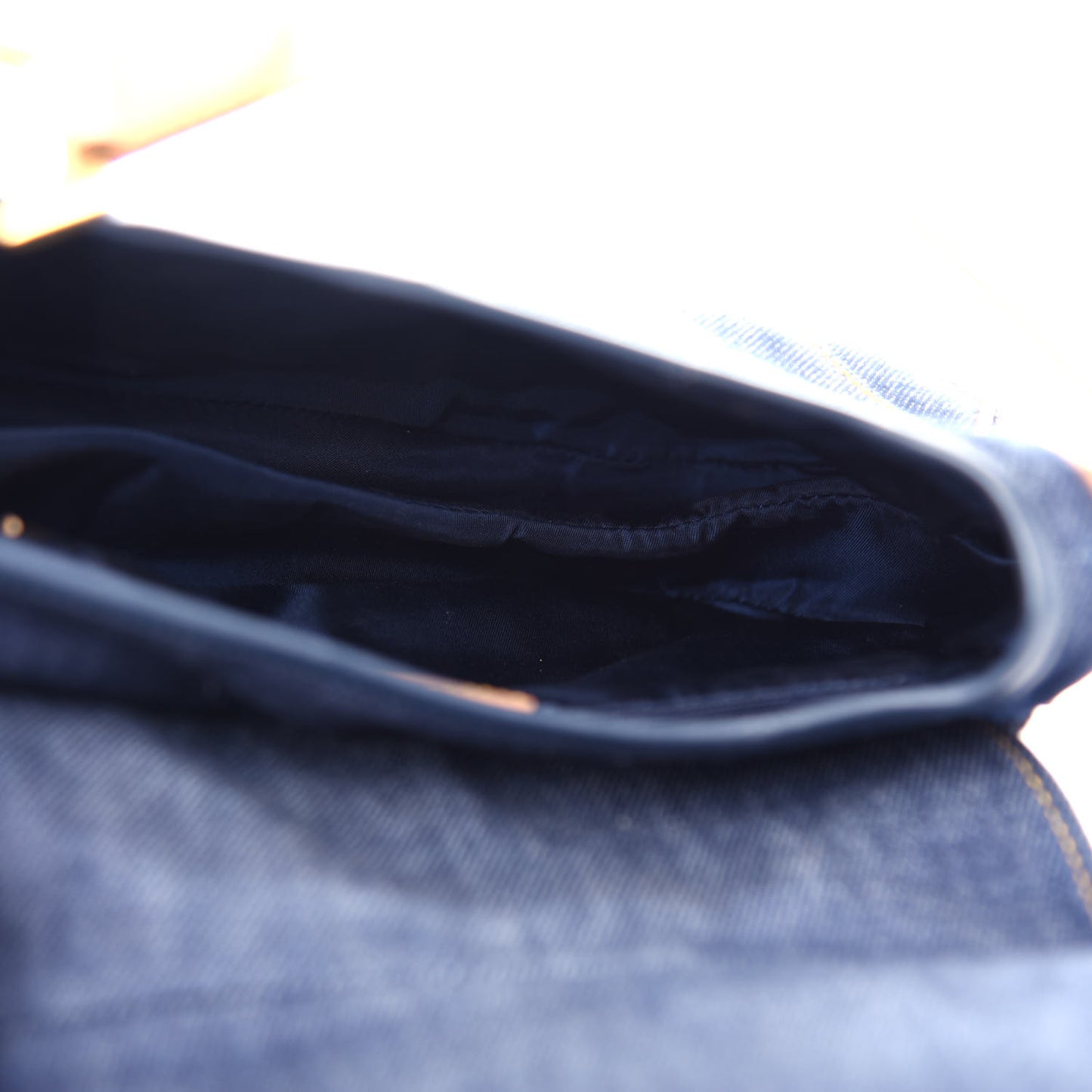 Denim Calfskin Saddle Bag Blue