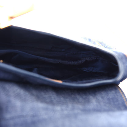 Christian Dior Denim Calfskin Saddle Bag Blue 5 of 10