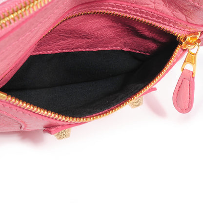 Balenciaga Agneau Giant 12 Gold Hardware Flat Handle Clutch Rose Bonbon 7 of 18