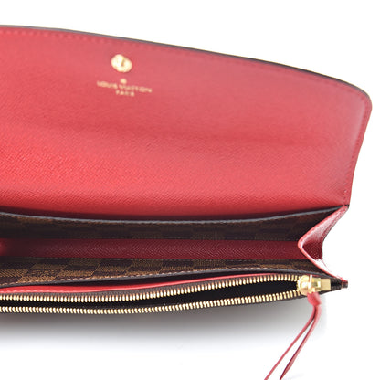 Louis Vuitton Damier Ebene Emilie Wallet Red 5 of 8
