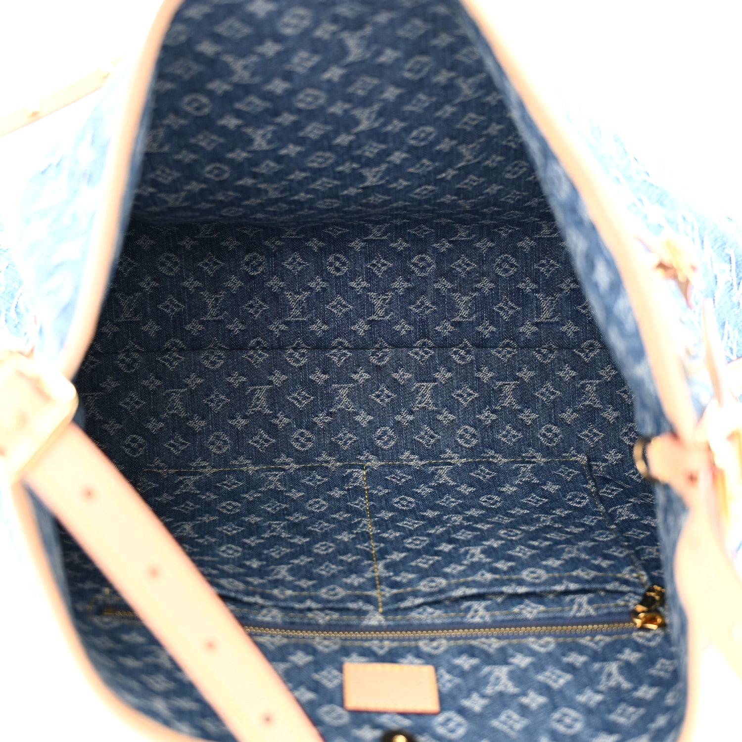 Louis Vuitton Monogram Denim CarryAll MM Blue 6 of 11