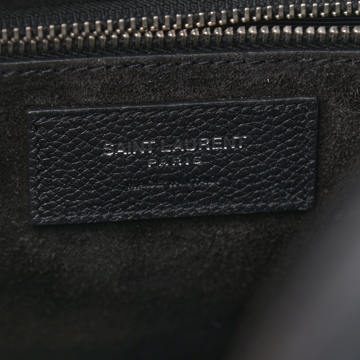 Grained Calfskin Small Cabas Rive Gauche Black