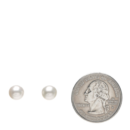 Tiffany Sterling Silver Freshwater Pearl 7mm Ziegfeld Earrings 2 of 3