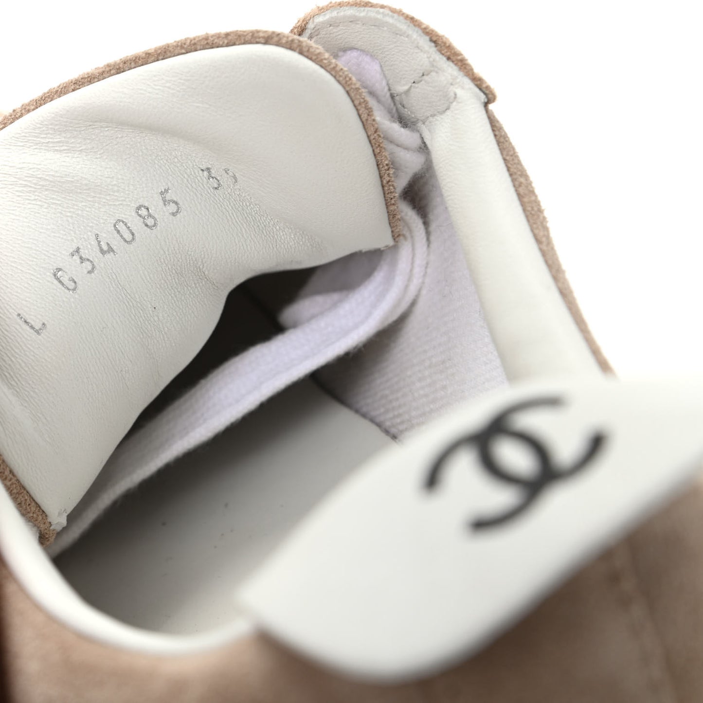Suede Calfskin Womens Sneakers 39 Dark Beige