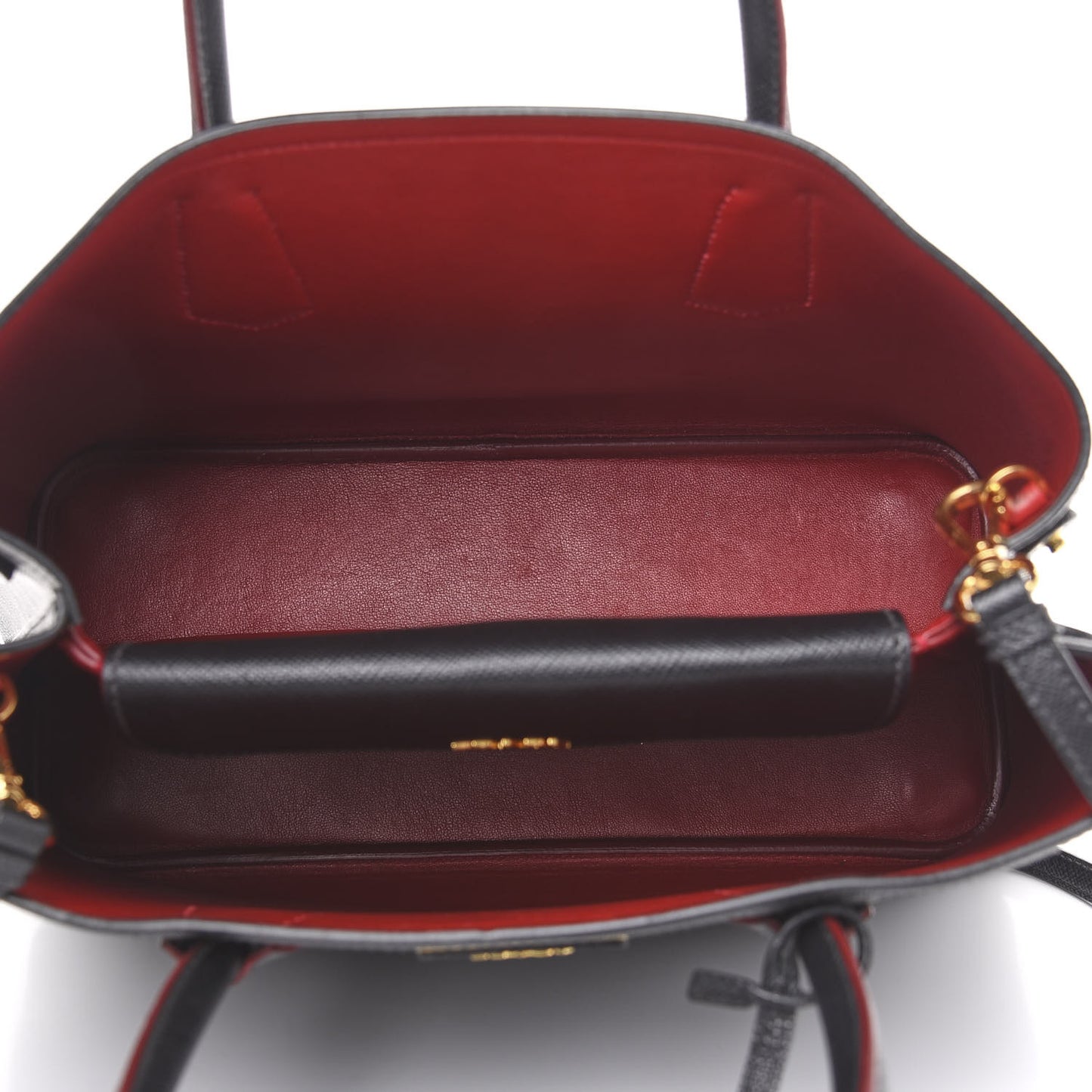 Saffiano Cuir Medium Double Bag Black Fuoco