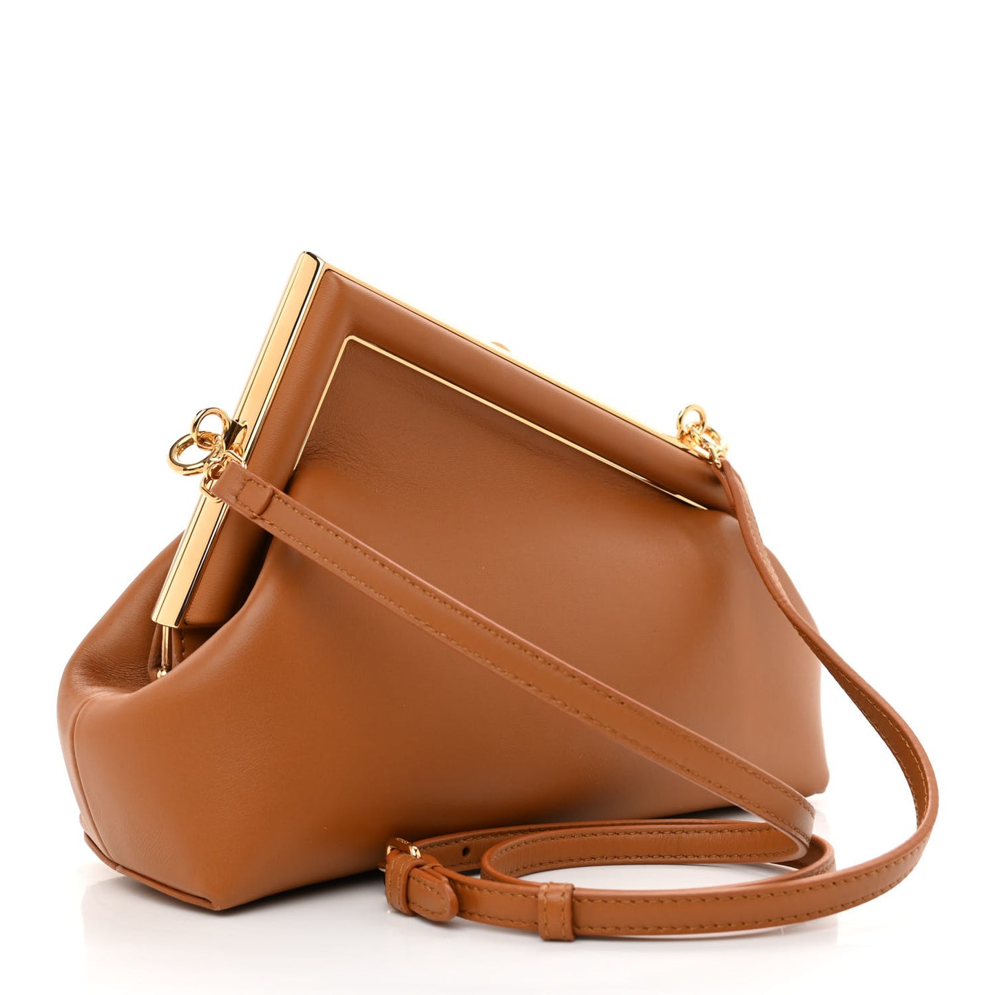 Shiny Nappa Small Fendi First Caramello