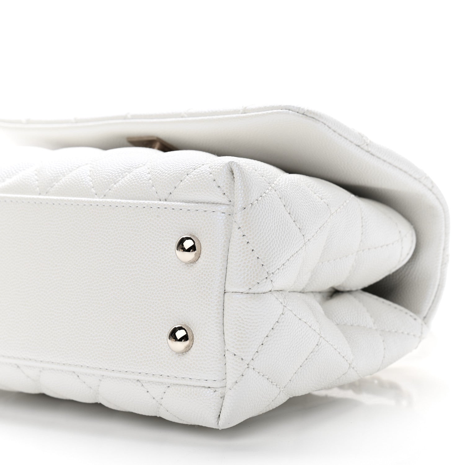 Chanel Iridescent Caviar Quilted Mini Coco Handle Flap White 9 of 9