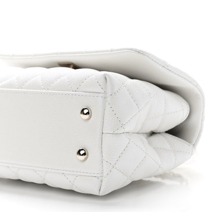 Chanel Iridescent Caviar Quilted Mini Coco Handle Flap White 9 of 9