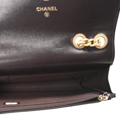 Chanel Lambskin Quilted Pillow Crush Flap Phone Holder With Chain Dark Brown 5 of 10