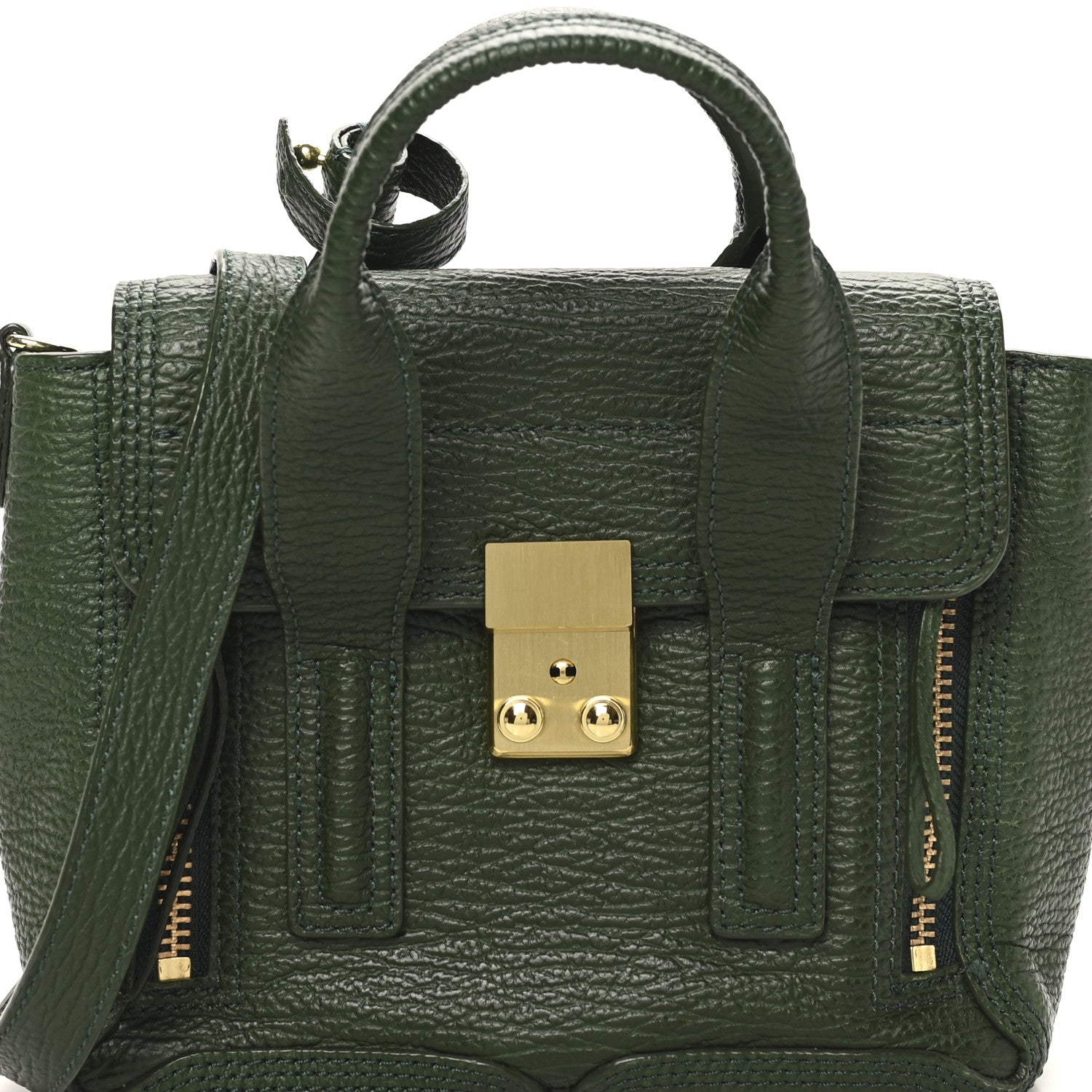 3.1 Phillip Lim Textured Calfskin Mini Pashli Satchel Military Green 7 of 9