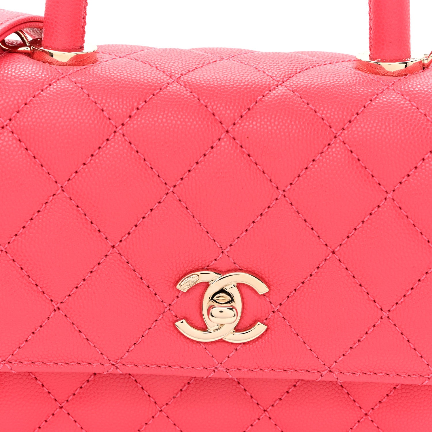 Chanel Caviar Quilted Mini Coco Handle Flap Pink 8 of 11