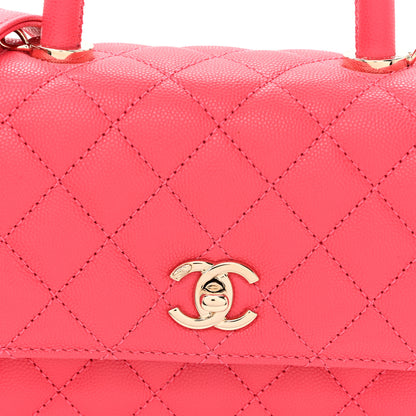 Chanel Caviar Quilted Mini Coco Handle Flap Pink 8 of 11