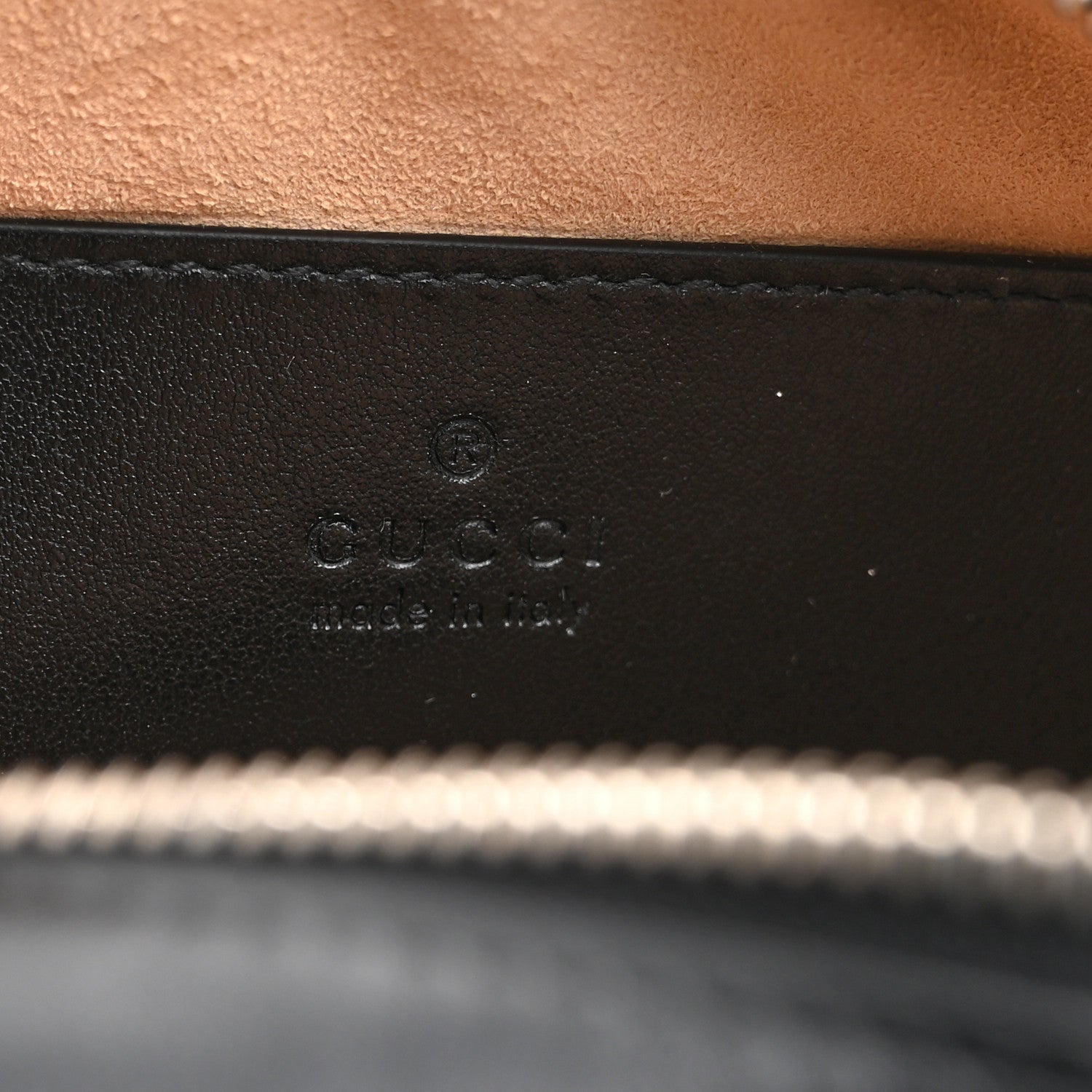 Gucci Calfskin Matelasse Aria Mini GG Marmont Chain Shoulder Bag Black 6 of 11