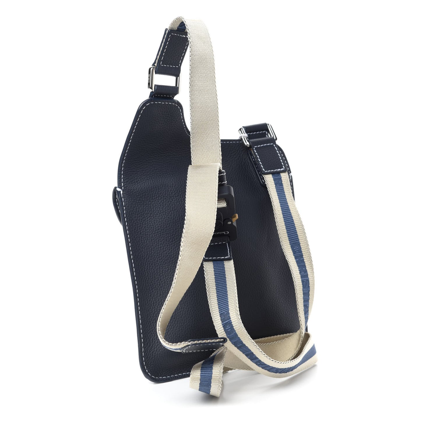 X KAWS Grained Calfskin Saddle Pouch Blue Multicolor