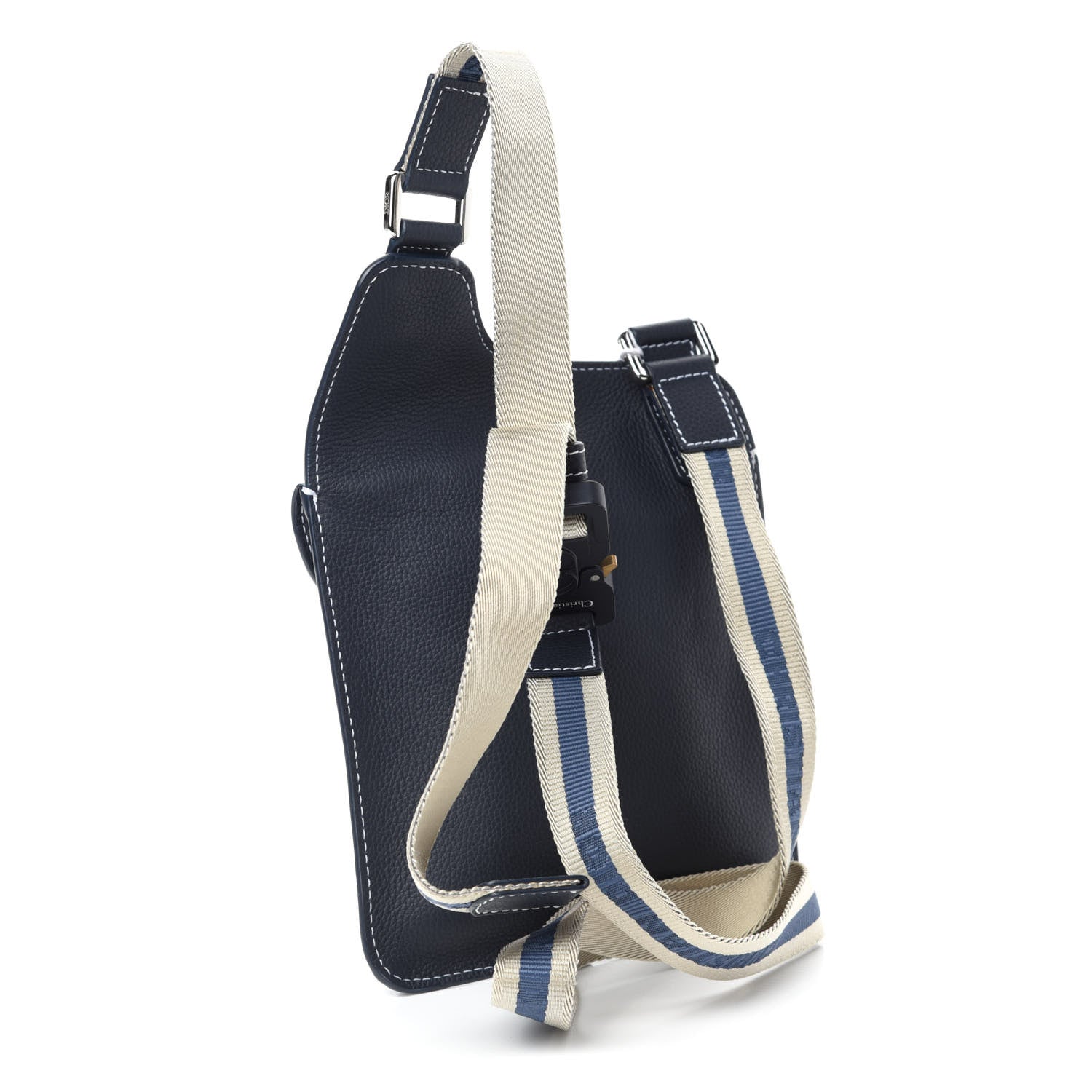 Christian Dior X KAWS Grained Calfskin Saddle Pouch Blue Multicolor 3 of 11