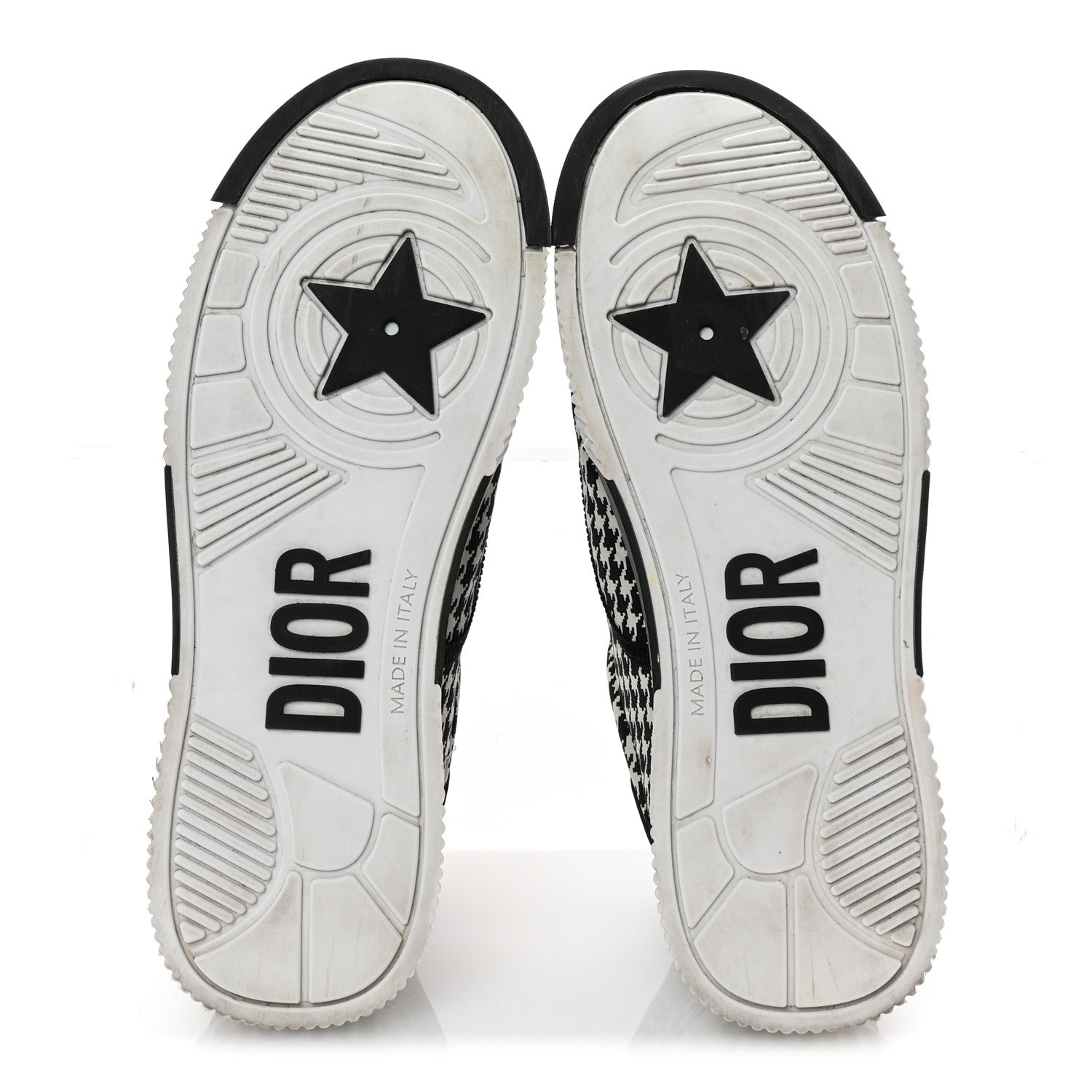 Christian Dior Canvas Houndstooth Embroidered D-Smash Sneakers 36.5 Black White 7 of 10