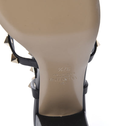 Valentino Garavani Calfskin Rockstud 60mm City Sandals 37.5 Black 8 of 8