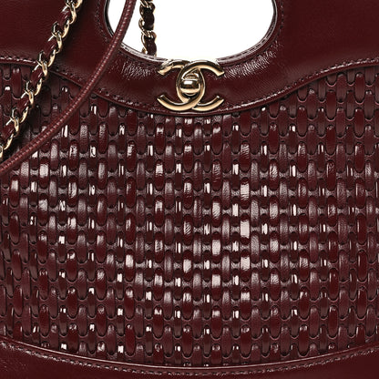Chanel Shiny Lambskin Patent Calfskin Quilted Mini 31 Shopping Bag Dark Burgundy 8 of 10