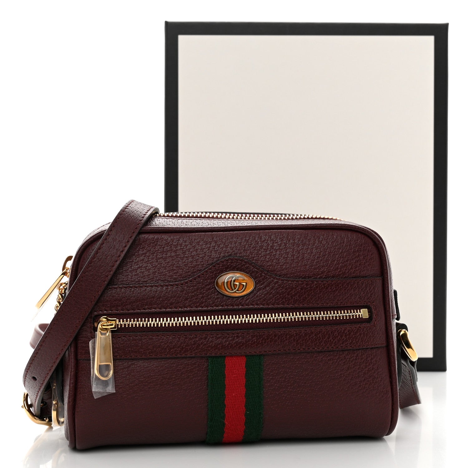 Gucci Calfskin Web Mini Ophidia Shoulder Bag Vintage Bordeaux 12 of 12