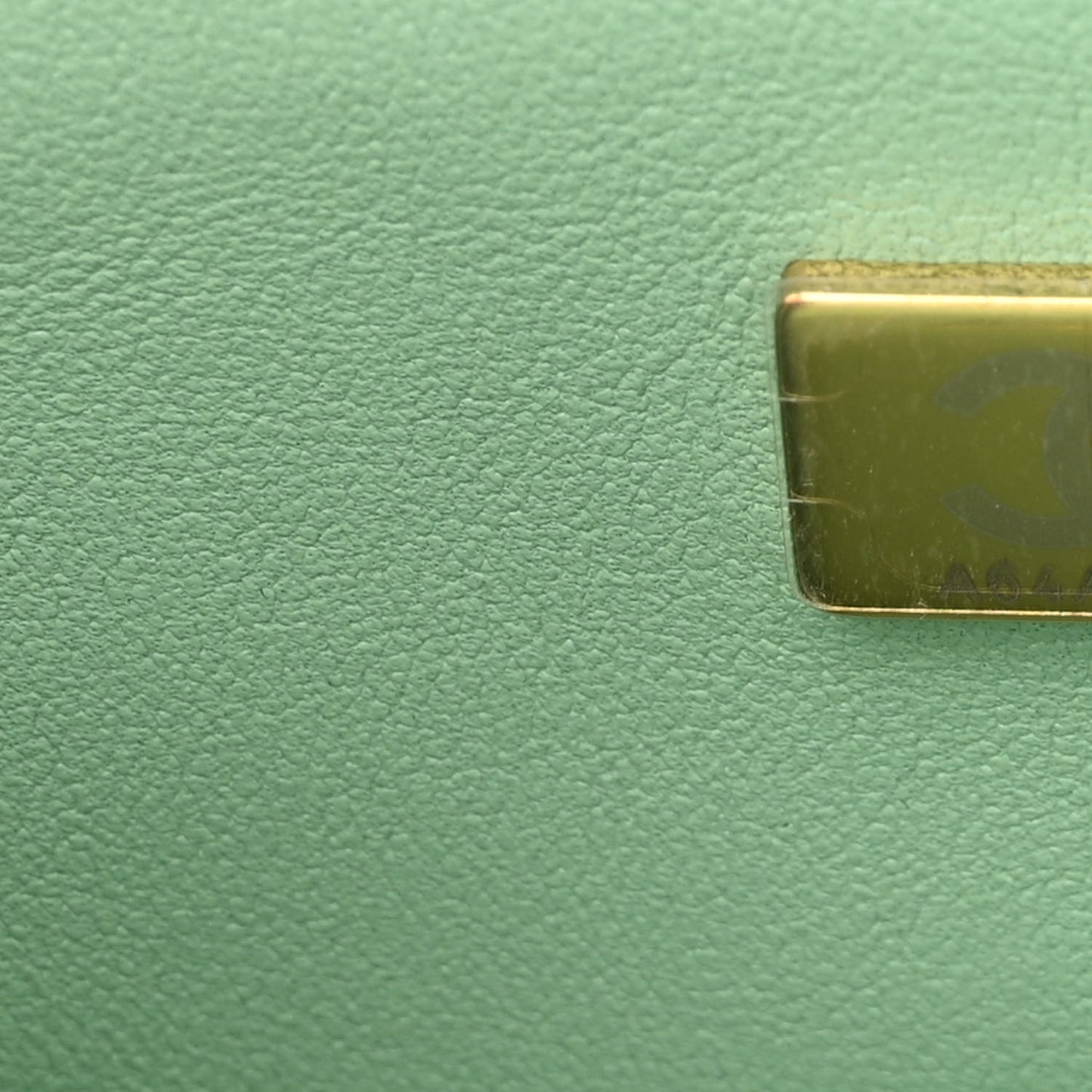 Lambskin Quilted Mini Top Handle Rectangular Flap Light Green