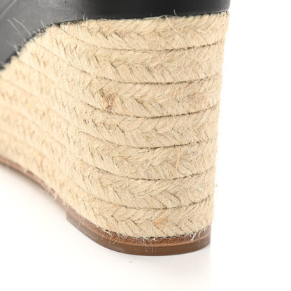 Hermes Goatskin Elda Espadrille Wedge Sandals 38 Black 13 of 13