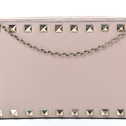 Valentino Garavani Vitello Rockstud Chain Pouch Shoulder Bag Poudre 8 of 11