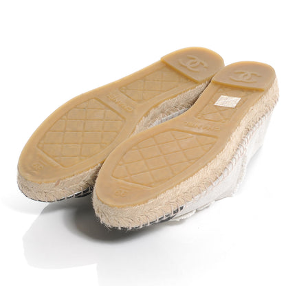 Chanel Toile Espadrilles Beige Black 39 5 of 7
