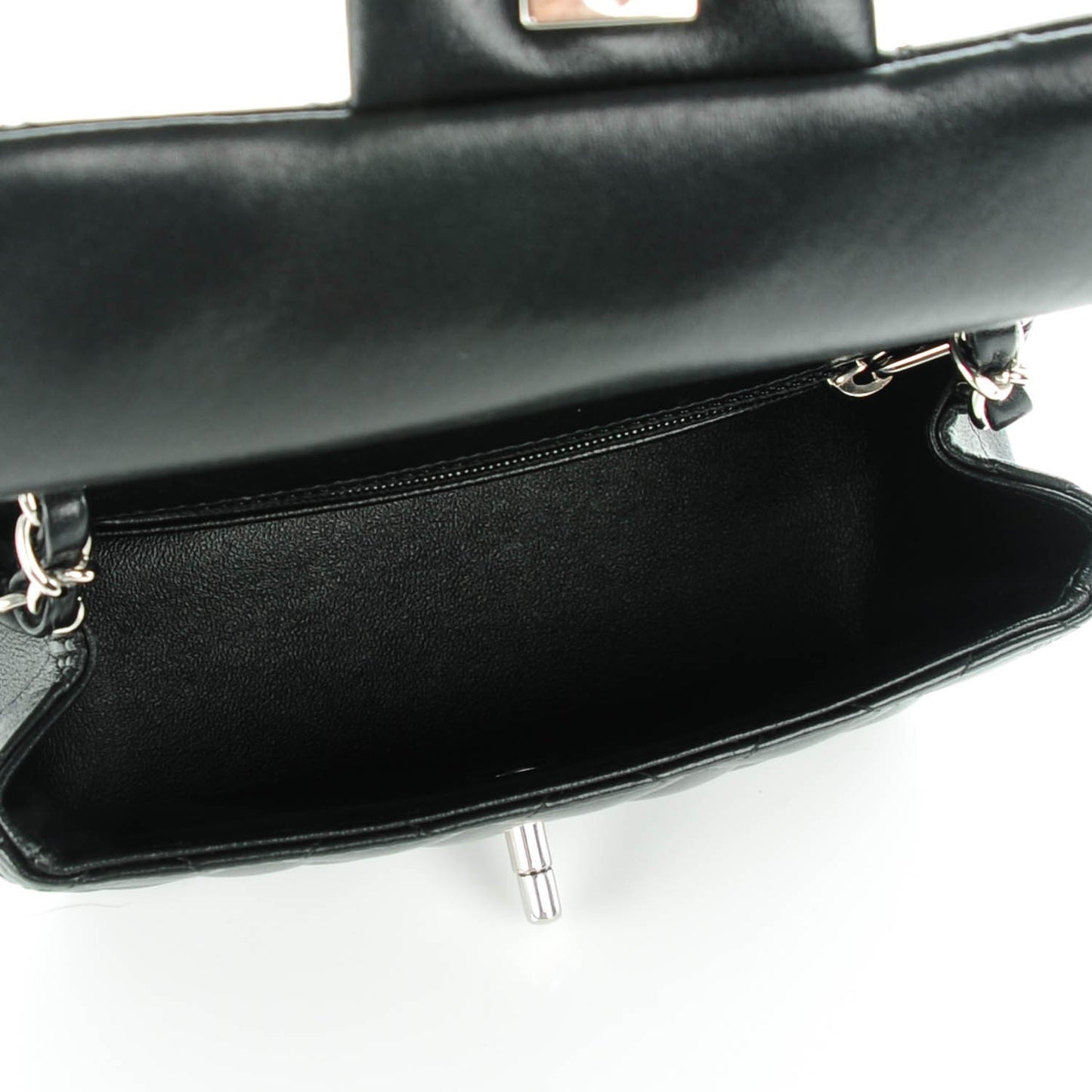 Lambskin Quilted Mini Square Flap Black