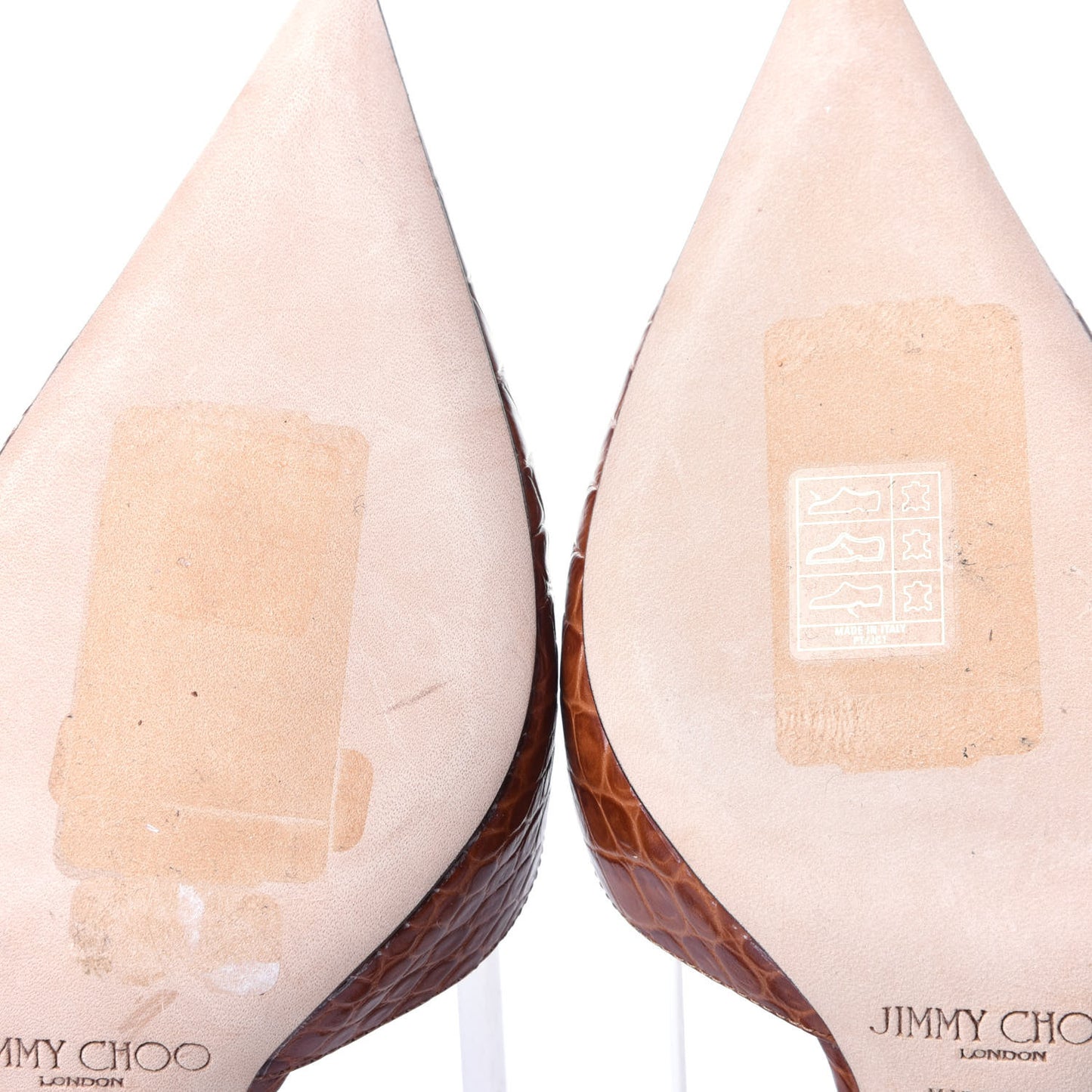 Calfskin Crocodile Embossed Thandi 65 Slingback Pumps 36.5 Cuoio