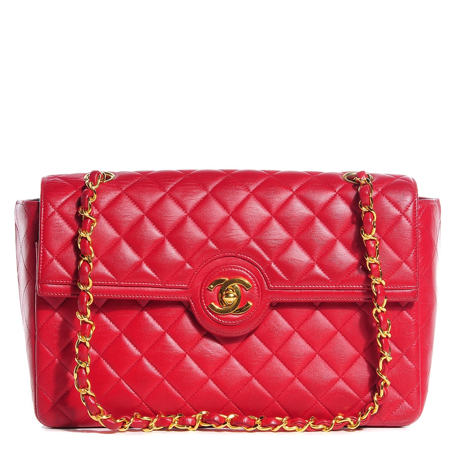 Chanel Lambskin Medium Single Flap Red 1 of 24