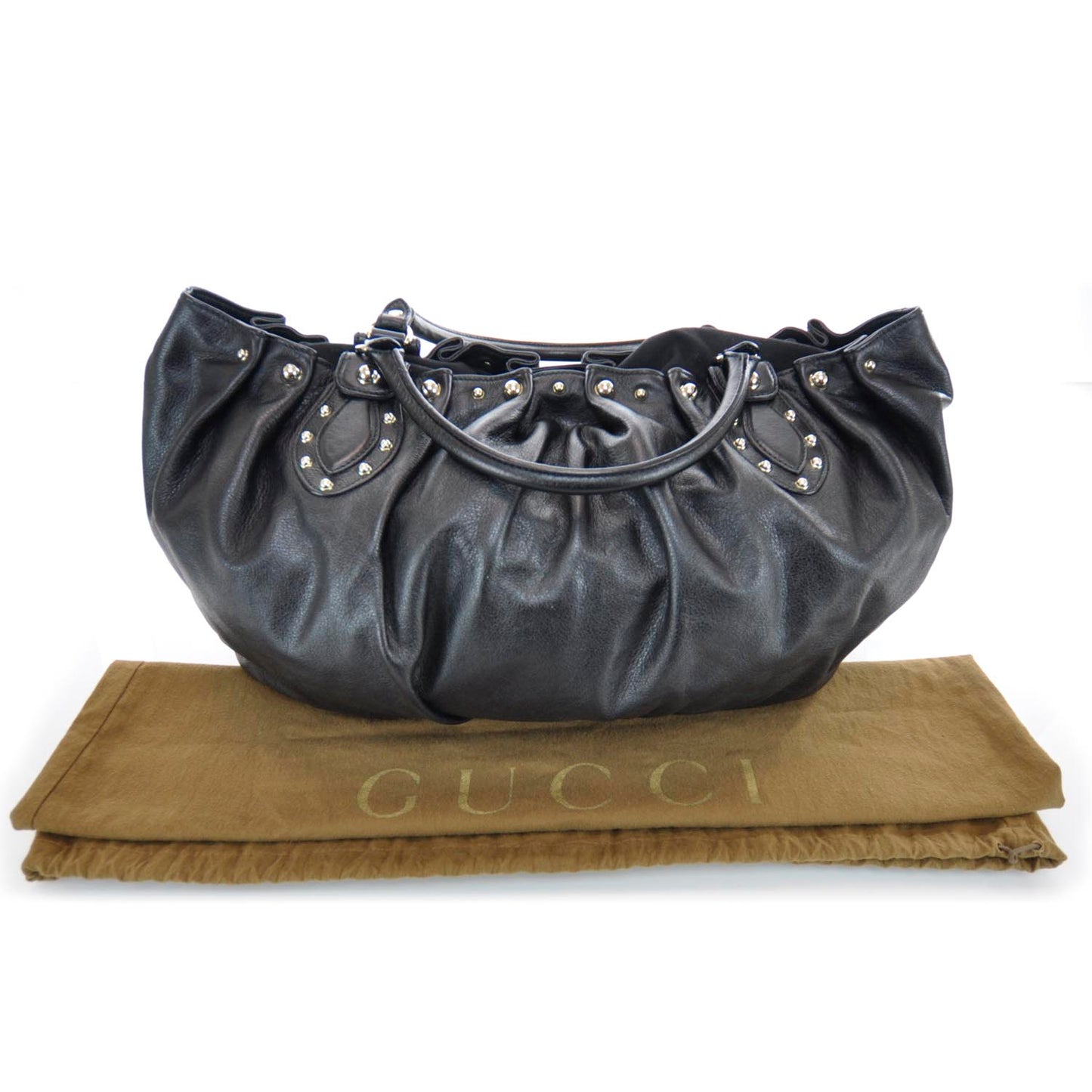 Leather Studded Pelham Tote Black