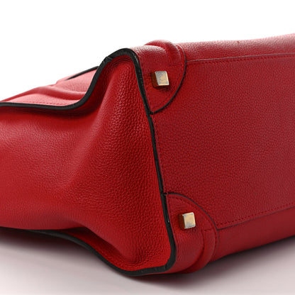 Celine Drummed Calfskin Mini Luggage Coquelicot 7 of 9