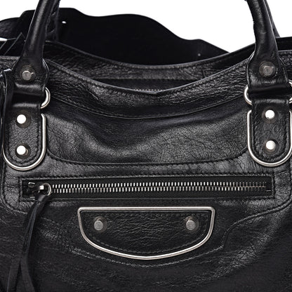 Balenciaga Agneau Silver Metallic Edge Hardware City Black 10 of 10