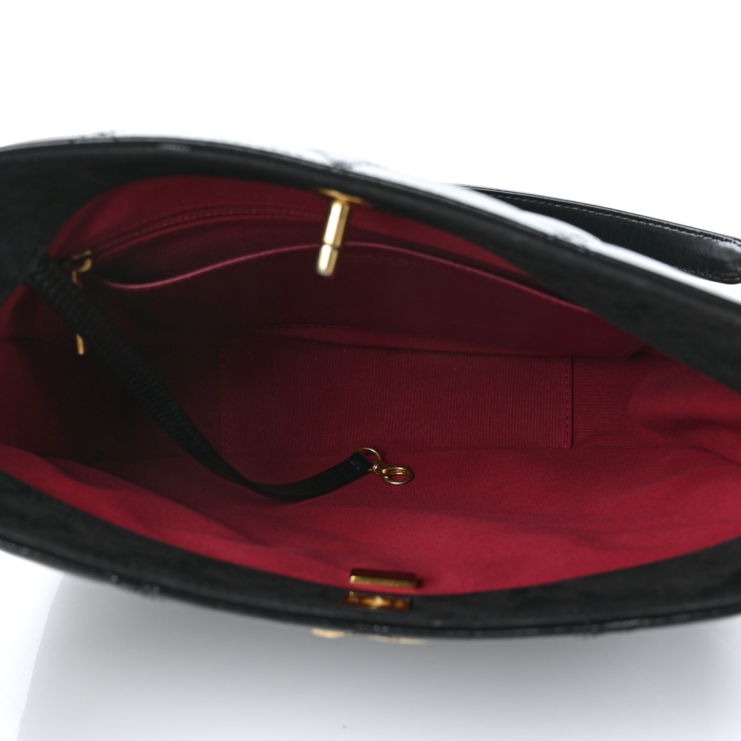 Shiny Calfskin Suede Goatskin Quilted Hobo Black
