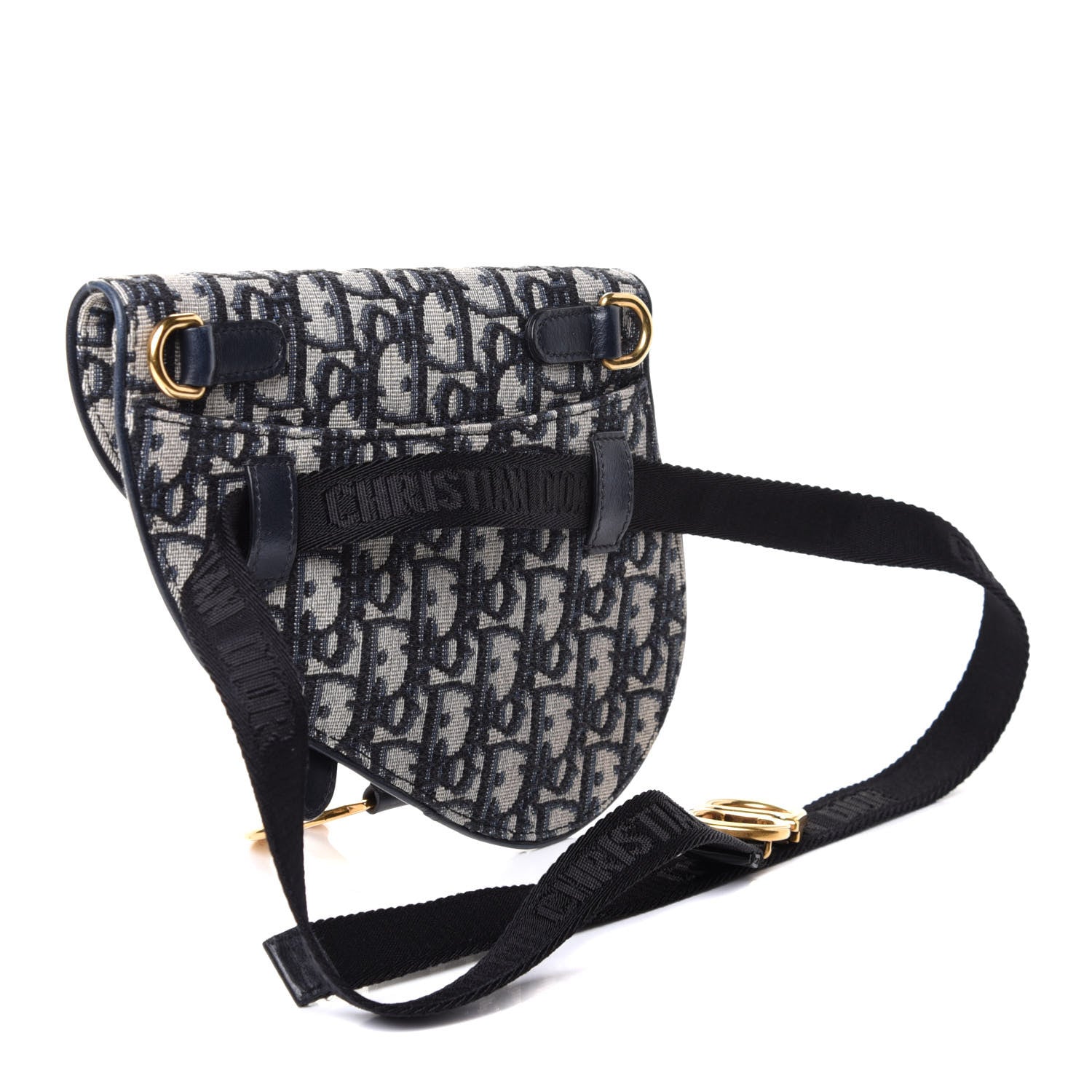 Christian Dior Oblique Saddle Belt Bag Blue 2 of 4