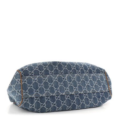 Gucci Denim Monogram Medium Sukey Tote Blue 4 of 12