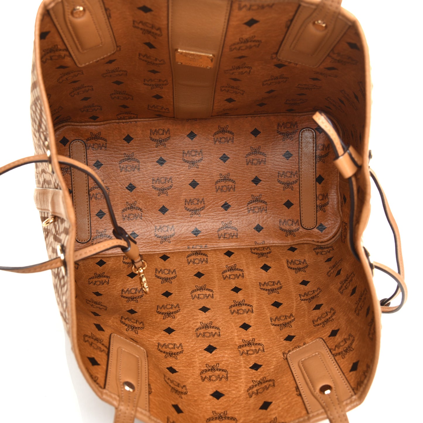 Visetos Medium Liz Reversible Shopper Tote Cognac