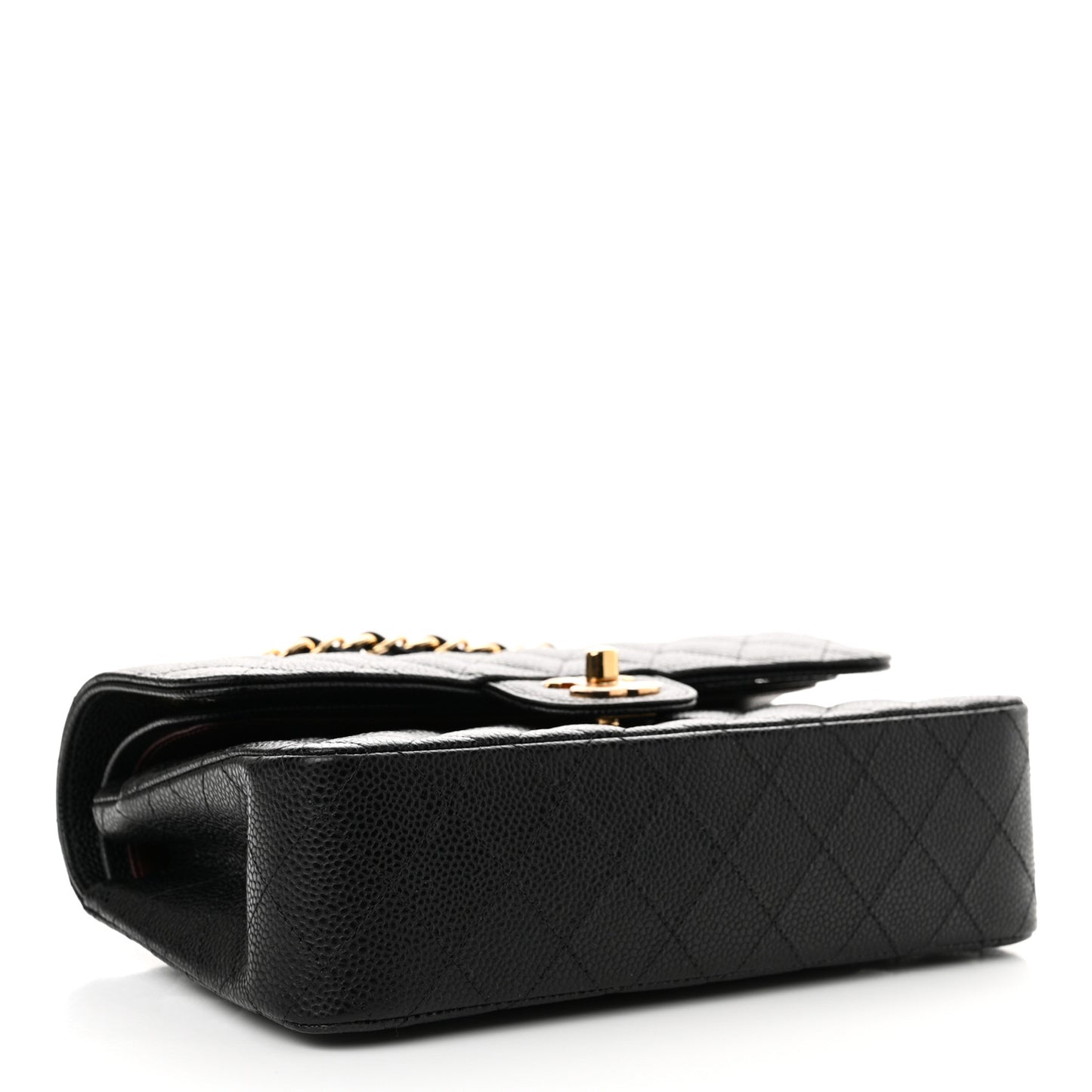 Caviar Quilted Small Double Flap Black