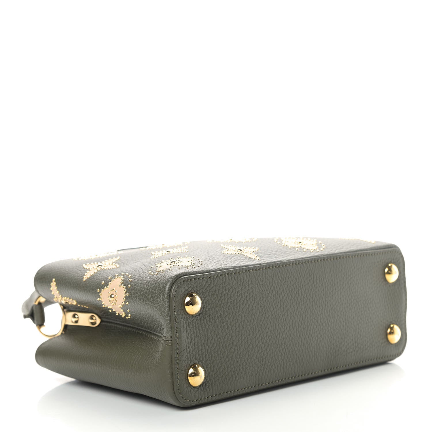 Louis Vuitton Taurillon Flowers Capucines BB Khaki 4 of 9