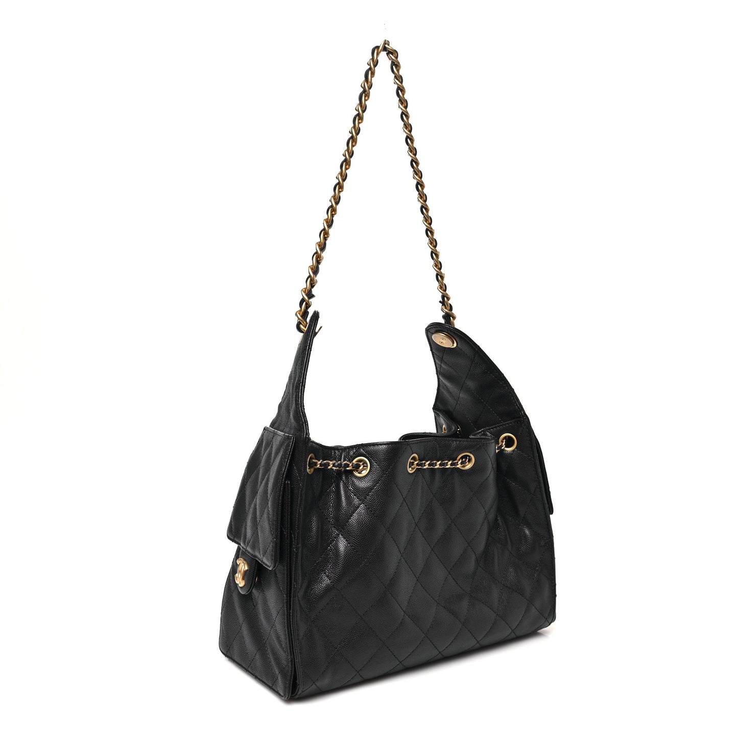 Caviar Quilted Small Chanel 25 Handbag Dark Navy