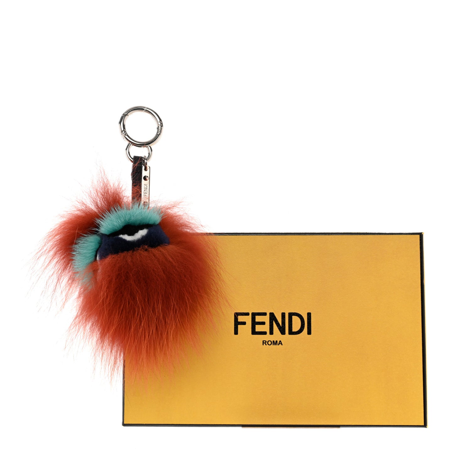 Fox Mink Rabbit Fur Vitello Dolce Blueminous Monster Bag Bug Charm Rust Turquoise