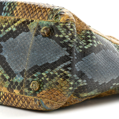 Nancy Gonzalez Snakeskin Liz Tote Beige Blue 10 of 18