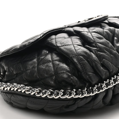 Chanel Washed Lambskin Quilted Large Chain Around Messenger Black 9 of 10