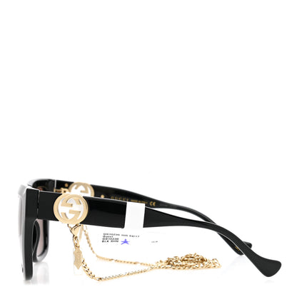 Gucci Acetate Square Frame Chain Sunglasses GG1023S Black 3 of 7